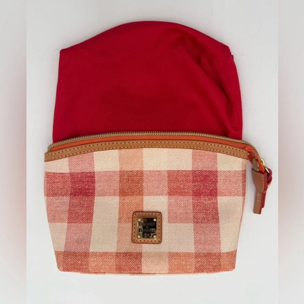 NWOT Dooney & Bourke Quadretto Check Cosmetic Case